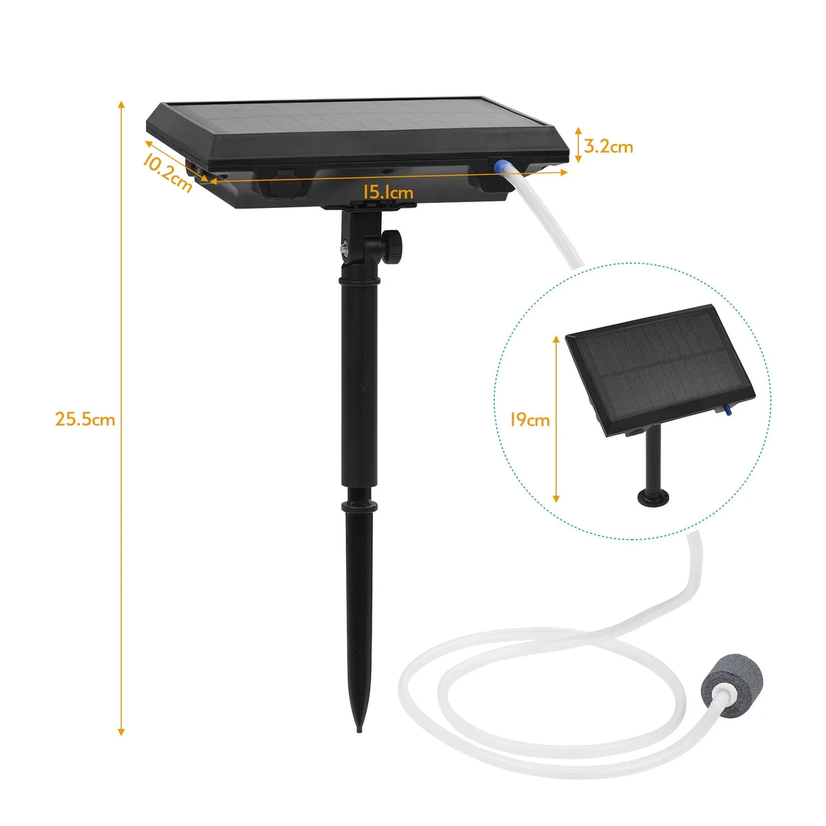 1.5W with Solar Air moobody Fish Air Oxygenator Stone Bubble Small for Pump & Ponds Pipe Pump Fish Fishing Aerator Circulation Tank Rechargeable Pools 5.5V Aquarium Oxygen Pond Tranportation Water