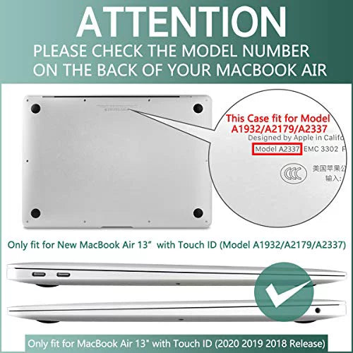 & 13 Crystal Floral ID Shell - Dongke Retina Case Touch Inch Air Display Cover 2020 for M1/A2179/A1932, MacBook Release Illustration with 2018 Clear 13" Model: 2019 MacBook for Hard A2337 Air
