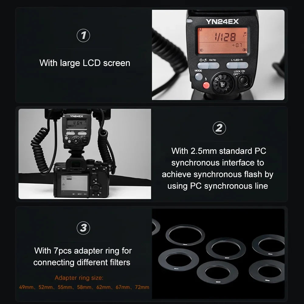 lamp,A7III A7C A6500 7pcs A7IV A9II 3s Head A7R 7pcs Time Flash Camera A7S A6300 A7IV III Time III 5600K Camera A9II Speedlite Dual lamp Auto/Manual TTL Adapter A6600 A7R TTL YONGNUO ro