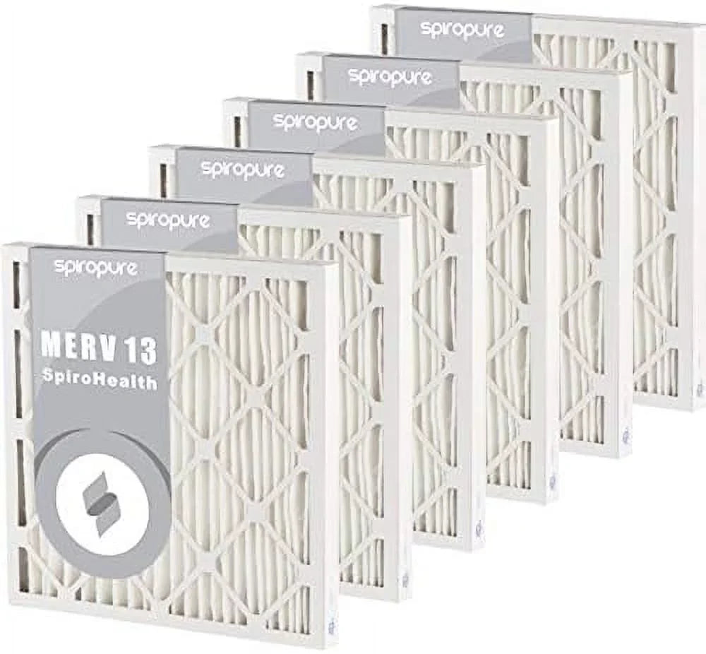 (6 in pack) merv made air filters pleated 16x20x2 - 13