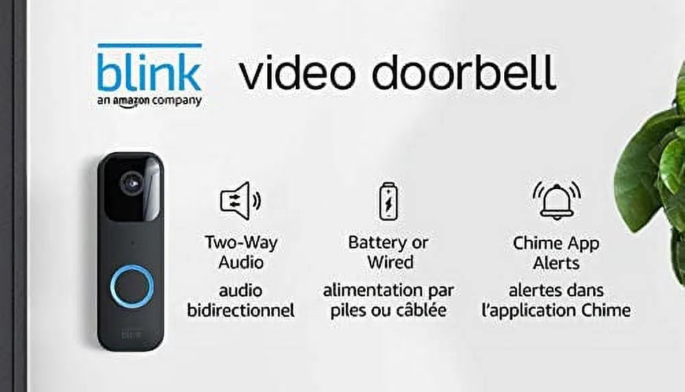2 wired Two-way and Introducing Sync audio, — (Black) Alexa and HD wire-free chime + Blink enabled video, alerts Video Doorbell motion Module or | app