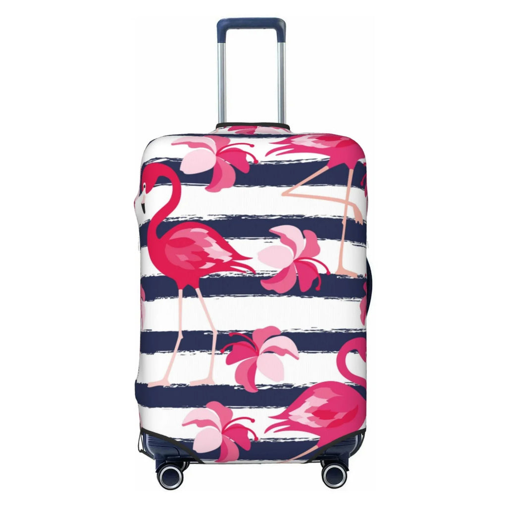 Cover Protector Travel Dark Dust-Proof Ocsxa And Stripes Print Cover Suitcase 18-32inch Blue For Flamingos Luggage Pink