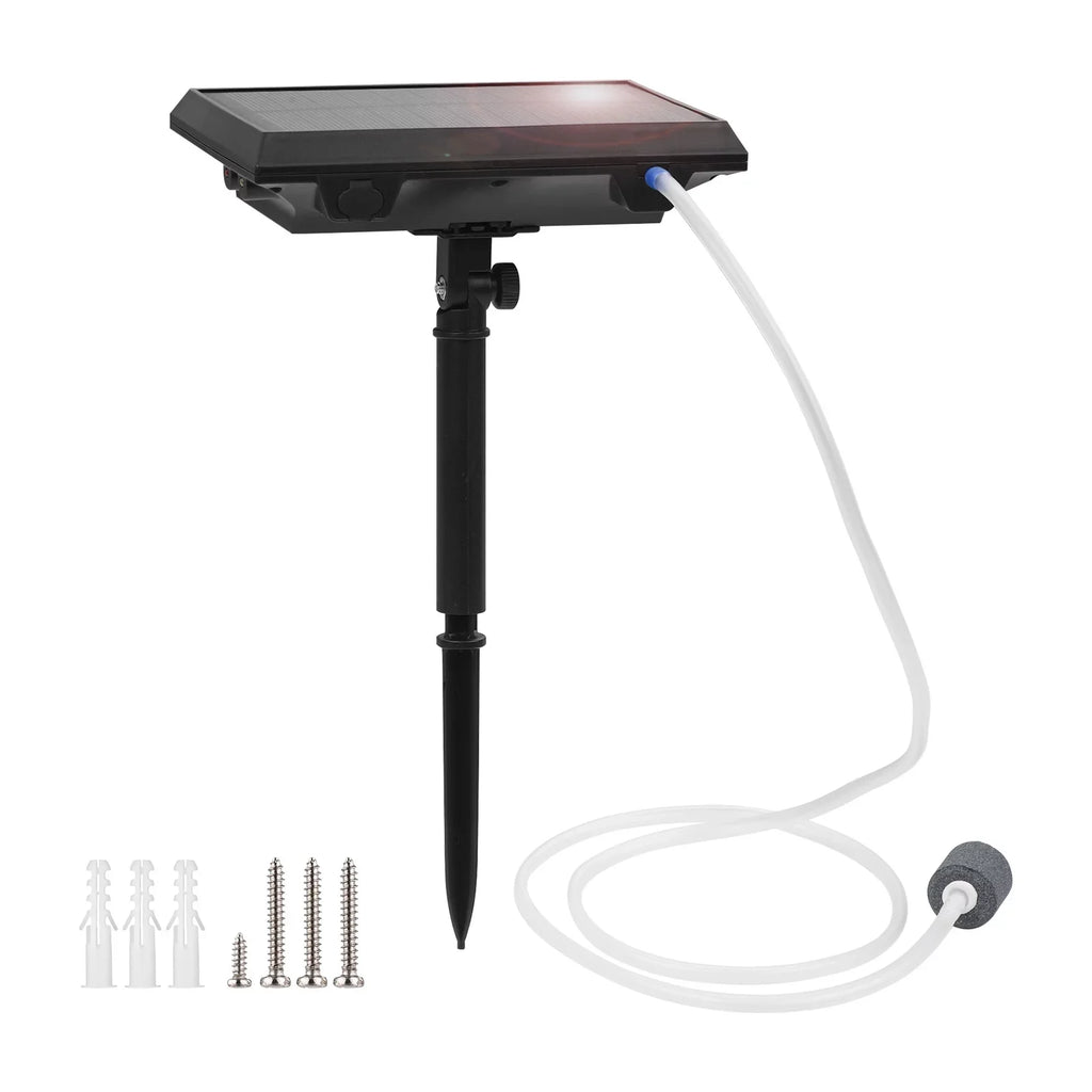 1.5W with Solar Air moobody Fish Air Oxygenator Stone Bubble Small for Pump & Ponds Pipe Pump Fish Fishing Aerator Circulation Tank Rechargeable Pools 5.5V Aquarium Oxygen Pond Tranportation Water