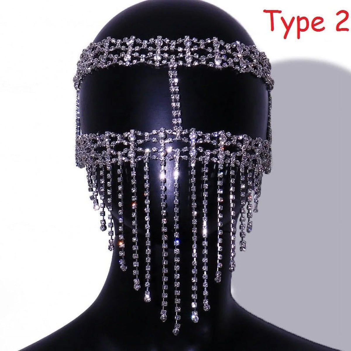 Mask Accessories Rhinestone Crystal Tussle Face Women Jewelry Halloween