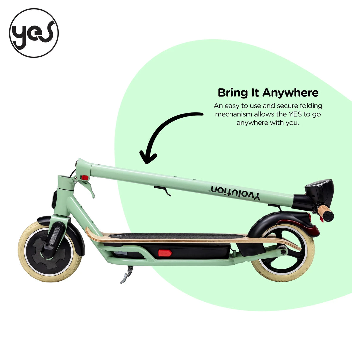 Foldable LED Adults (Green) Scooter Electric Display, YES Yvolution for Design