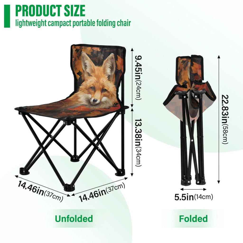 Camping Portable Outdoor Bag Chair Lawn Support Chair in Leaves 220LBS with Folding Chair to Autumn Chair Fishing Carry Fox Beach