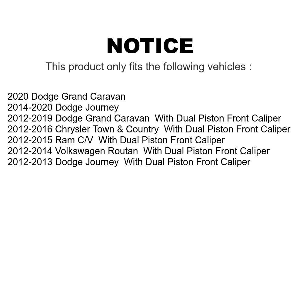 C/V And Caravan & - Ram Pads K8C-101028 Brake Country For Kit Rotors Chrysler Rear Volkswagen Front Routan Ceramic Transit Journey Grand Auto Town Disc Dodge