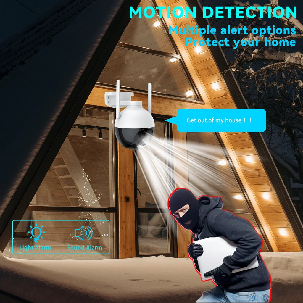 View Lixada Night Motion System 2-Way 4MP Access IP66 Remote IP Home Detection Vision Camera WiFi 360° PTZ Wireless Waterproof Color Audio