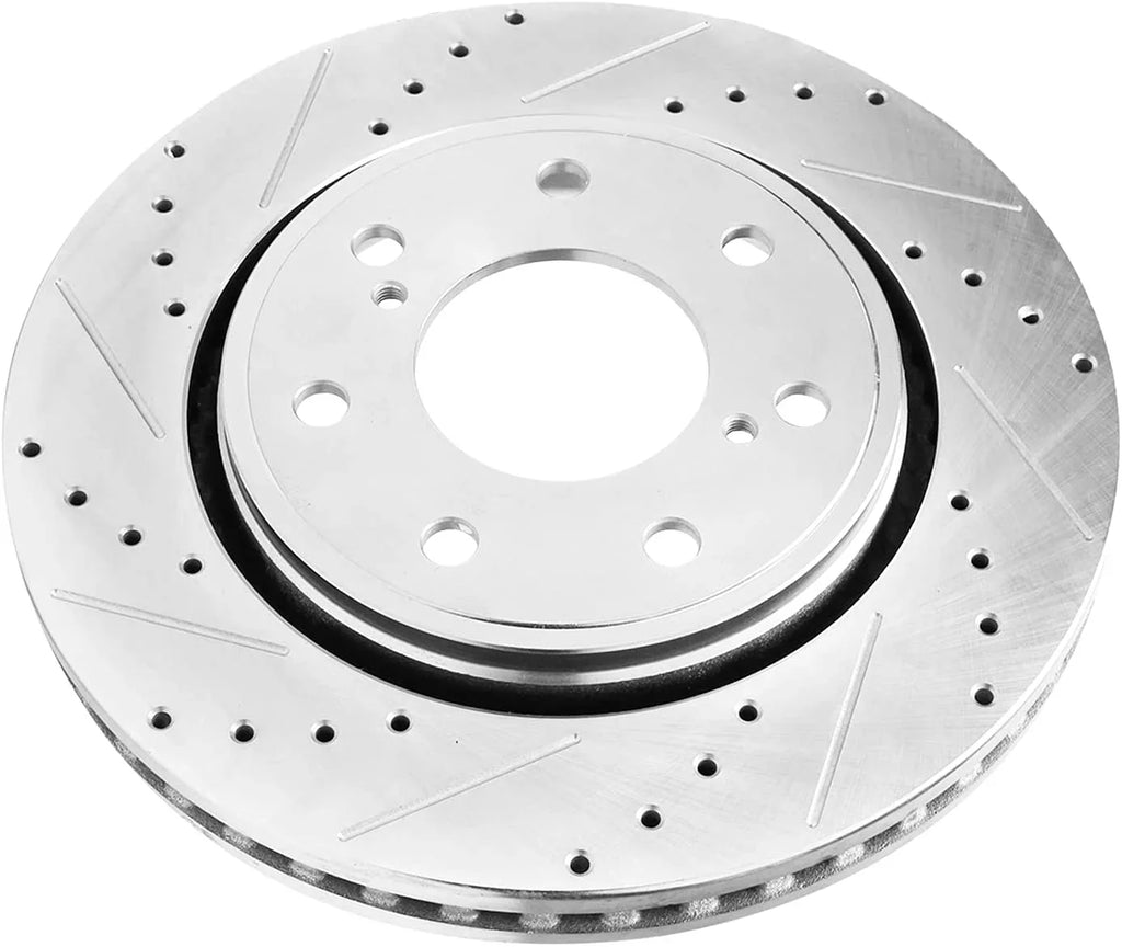 (7-Lug) Slotted 2014 F-150 Ford Replacement Detroit 2017 2012 for 2013 2016 & Rotors Drilled 2011 2015 - 2010 Front Axle Brake