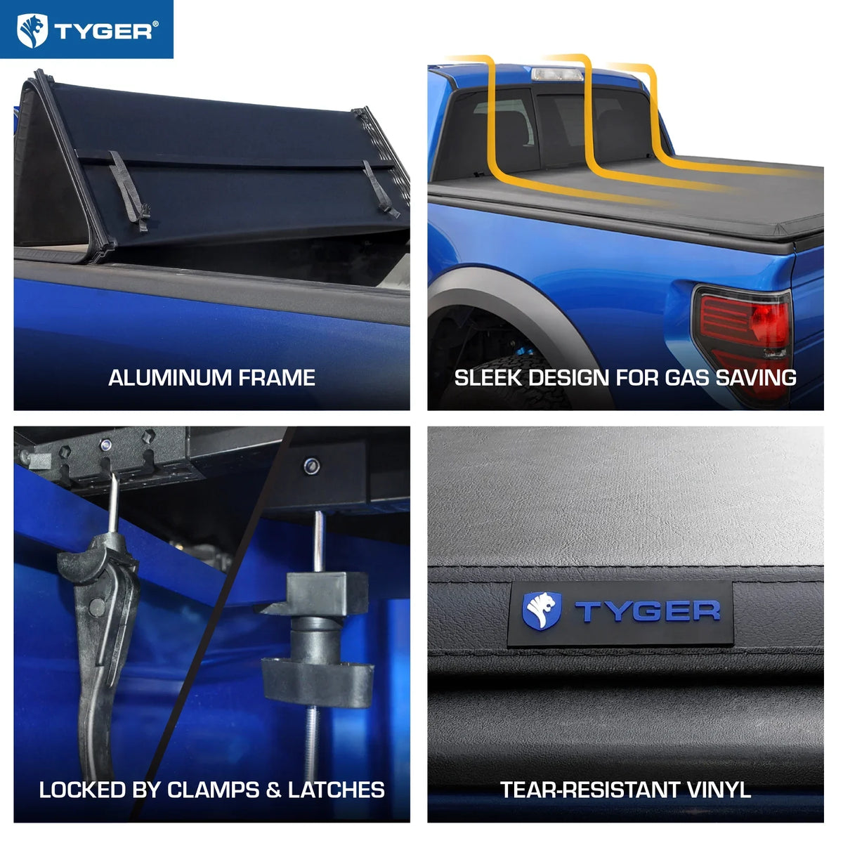 6.5' | TG-BC3T1033 Soft Tonneau | | with Toyota Tri-fold Tyger Auto Bed Bed Compatible T3 Truck Vinyl 2007-2013 Cover Tundra