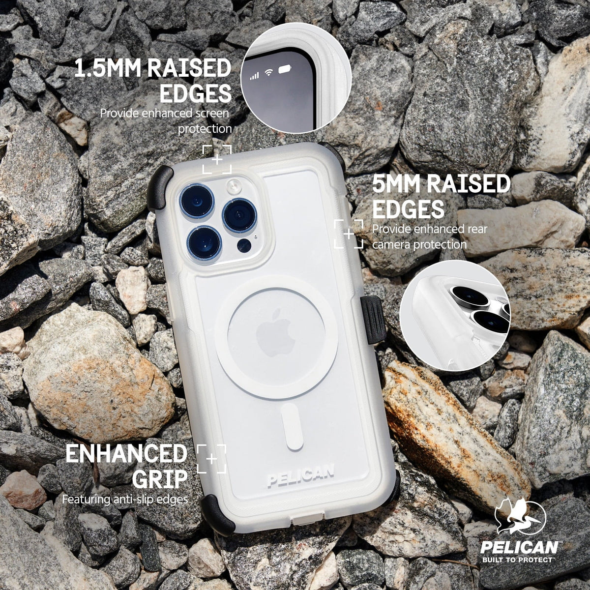 [MagSafe Voyager 15 Holster iPhone Compatible] Pro Case Pelican Clear Belt - Series Apple Max with Clip