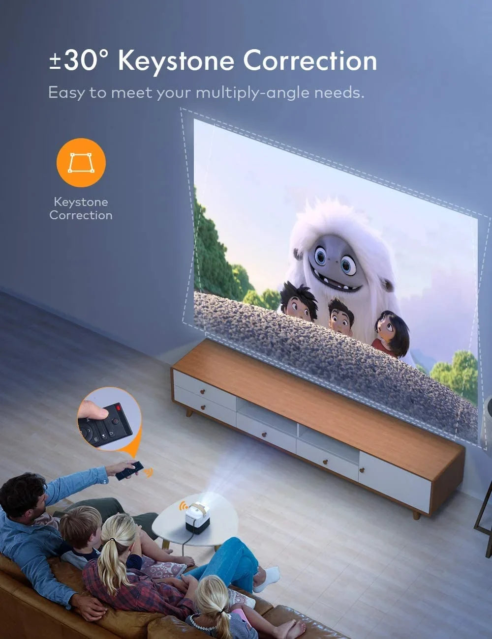 inch 50000Hrs Home ,LCD LC450 Screen, Portable Mini Projector Support APEMAN Theater 1080P,120