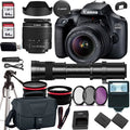 F/3.5-5.6 Lens+420-800mm 18-55mm 4000D/Rebel (24PC) Cards HD DSLR EF-S Zoom T100 Canon Camera EOS Zoom w/Canon lens+case+128Memory Telephoto
