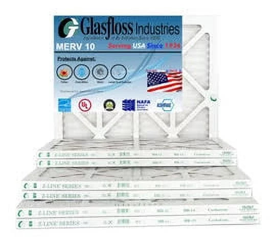 10 - Size: 12x24x1 Furnace -Qty:12 Glasfloss x 11.5 USA (Actual - 23.5x7/8 - Air inch) Made MERV Filter in