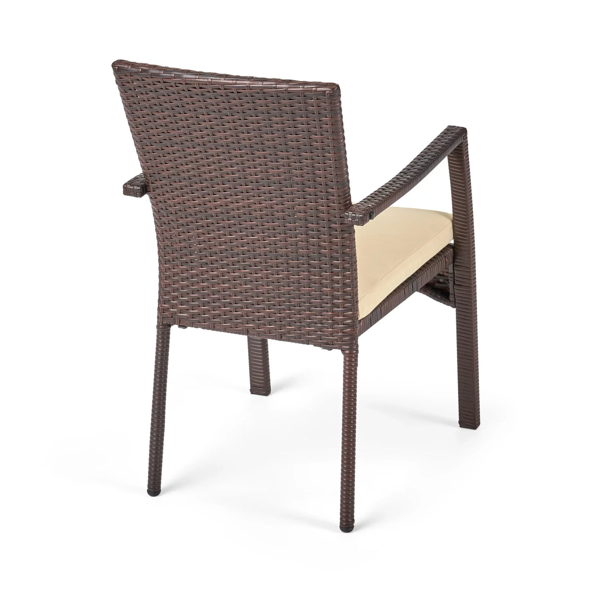 Set, Outdoor Cream Wicker Expandable Seater and Maxwell 8 Brown, Wood Dining