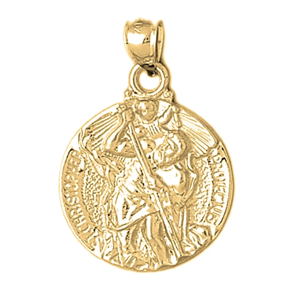 Gold Pendant mm 18K 33 Christopher Yellow Saint -