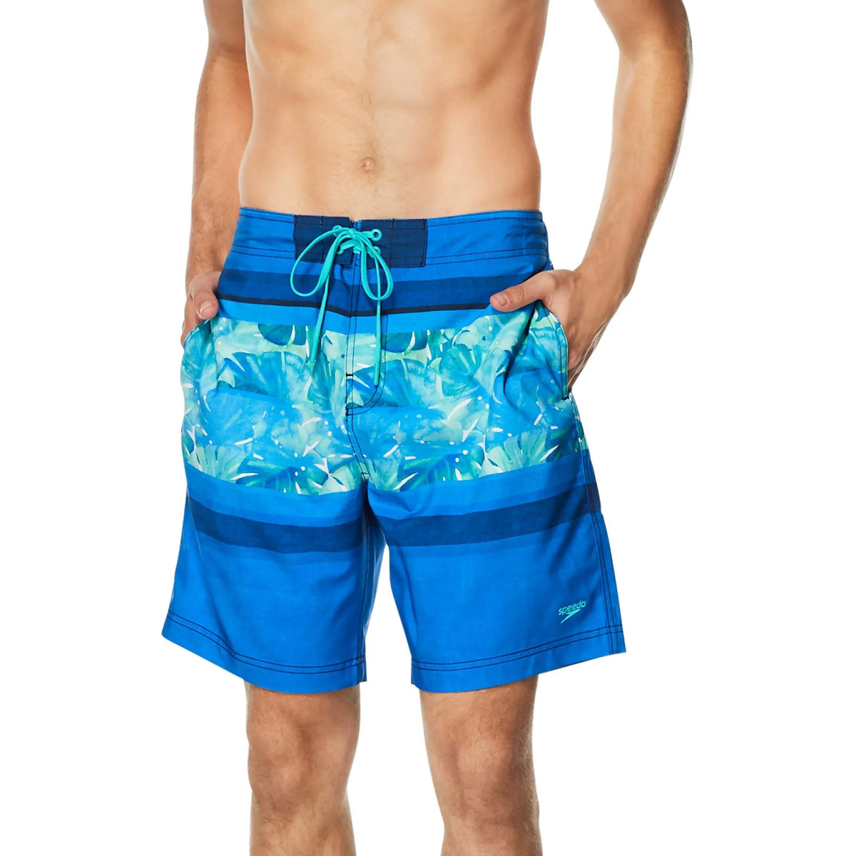 Men's Length Speedo Boardshort Printed Bondi Knee Swim Trunk