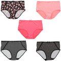 Panties Classic Hot Women's Florals) Black High Brief Size (X-Large, Sexy Delta Intimates Pink Rise Burke Plus (5Pr)
