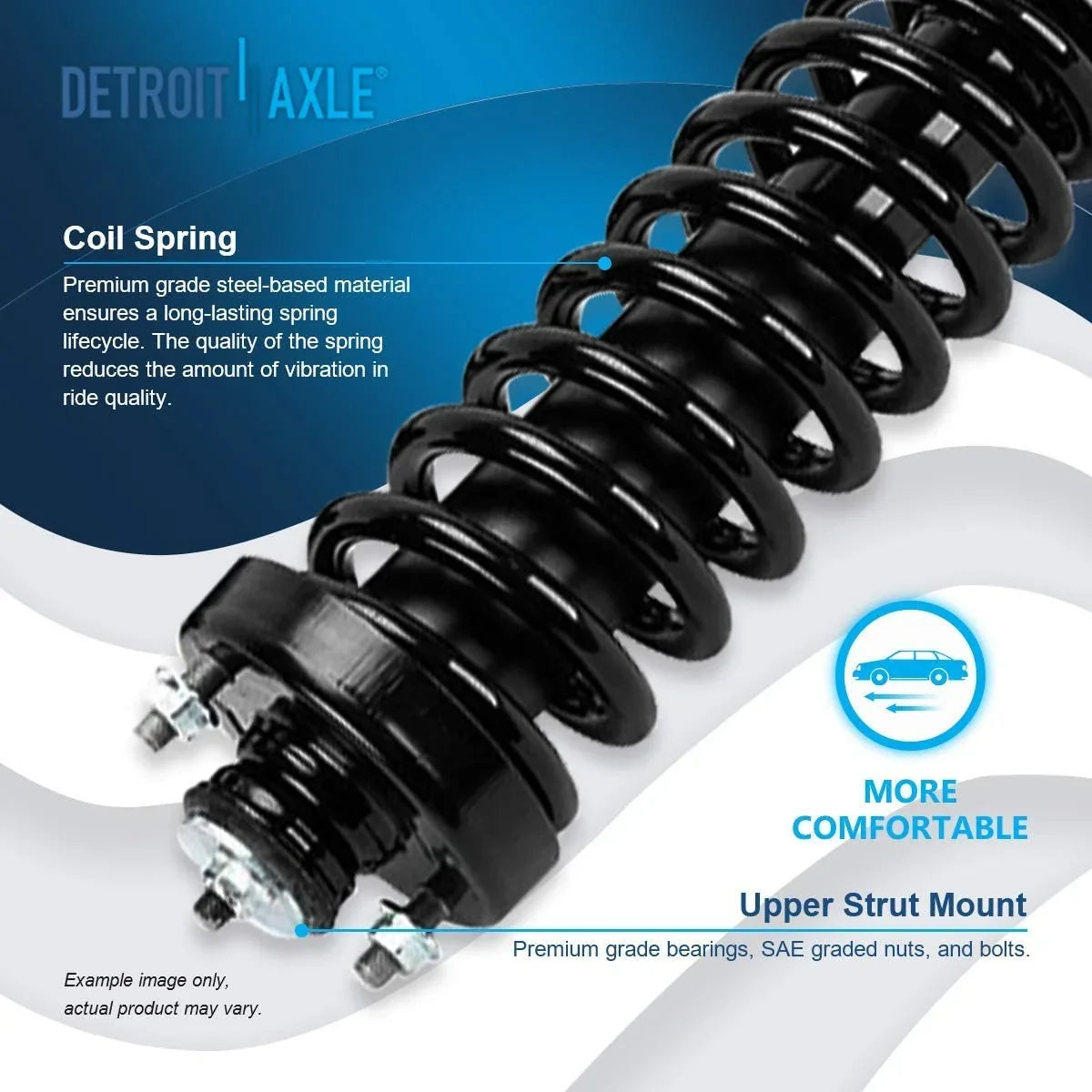 Struts Spring for Assembly 2 w/Coil Axle 1998 Install CR-V 1999 Quick 1997-2001 Struts Detroit Ready Replacement Complete Struts 2000 - Honda Front