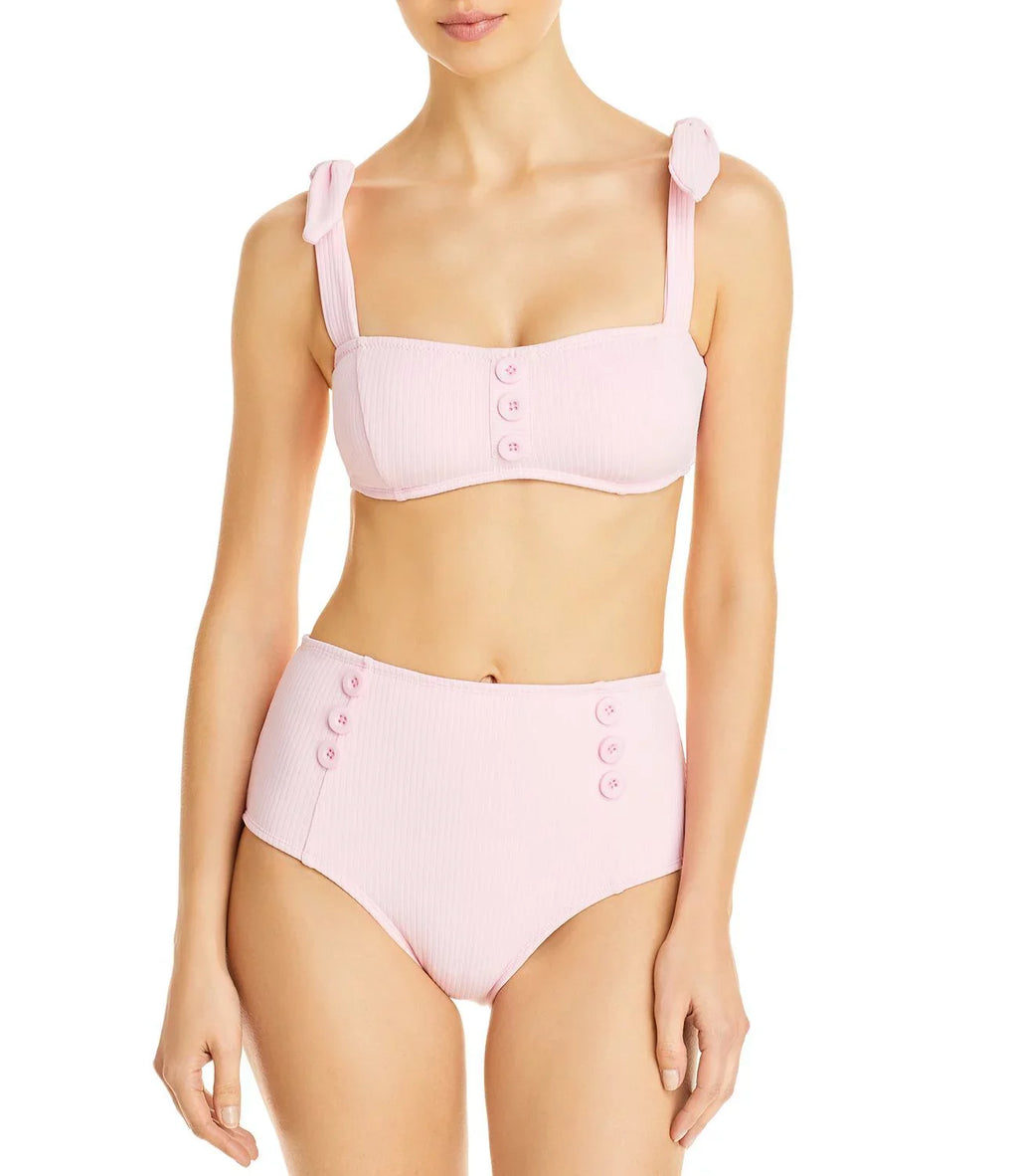 Bandeau Pink Tie Top Swim Separates Strap D Shoshanna Womens
