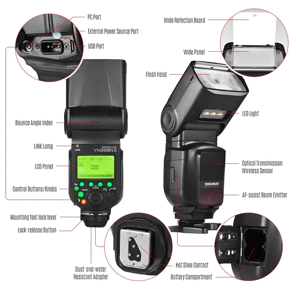 Wireless Dslr Optical Yn968n Ii 5600k YONGNUO Hss 1/8000s Speedlite Yn968n Yn622n Led Yn560 Flash,With Speedlite Yn622n Speedlite Camera Compatible Built-in Master Cameras Yn560 Wireless Ttl 1/8000s