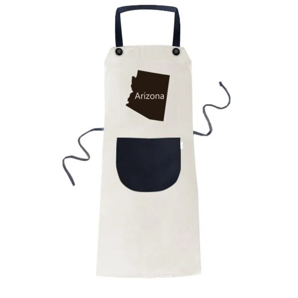 United Pinafore America The Arizona States BBQ Cotton Map Pocket Adjustable Apron Bib Kitchen Linen Of