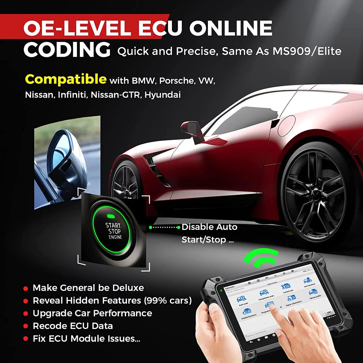 II 2.0 Autel ECU Programming Diagnostic Pro 38+ Pass-Thru, Coding Car Bi-directional, MK908 Scan Services,J2534 Tool J2534 MaxiCOM AutoScan