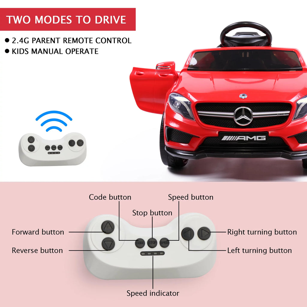 Licensed on Remote Music Age Car Red Kids Child, Control Mercedes Lights Ride 6V Benz W/ TOBBI 3-6