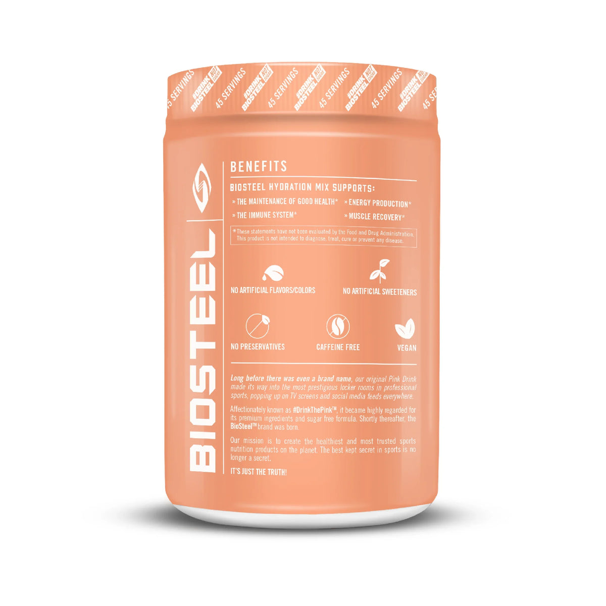 Flavor, 45 Great Electrolytes, BioSteel Peach Hydration Tub per Tasting 5 Mango Zero Mix, Sugar Hydration Essential with Servings