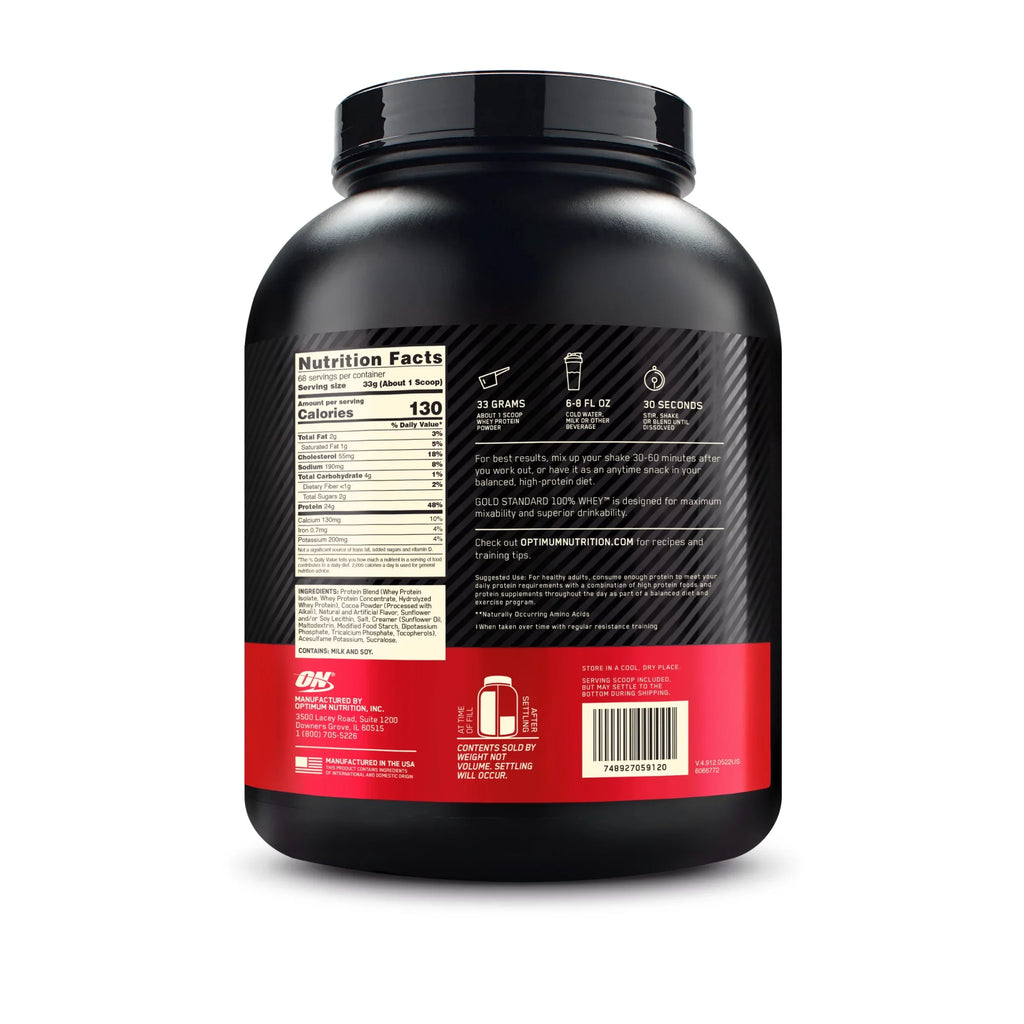Peanut 68 Optimum Protein 100% Whey lb, Servings 5 Butter, Gold Nutrition, Standard Chocolate Powder,