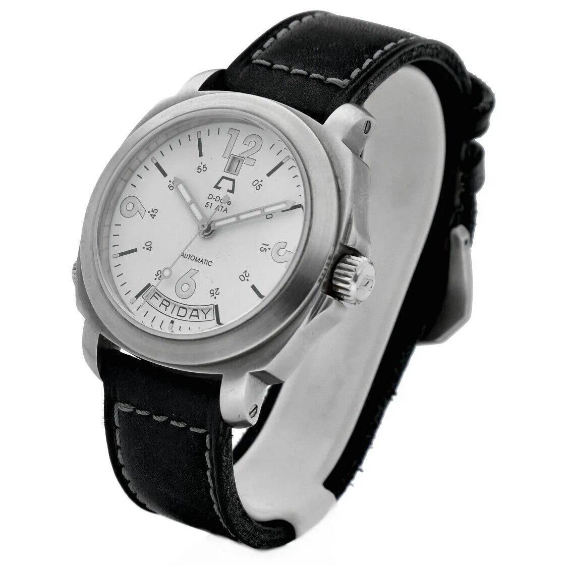 Automatic Leather 2006 Ivory 51ETA Date Men's D-Date Dial Anonimo 43mm Day Watch