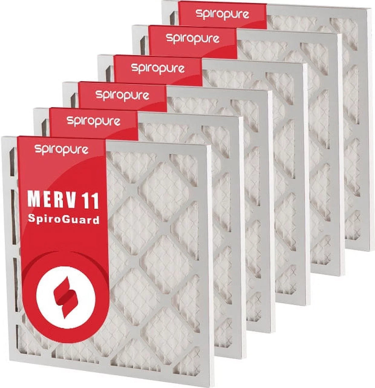 (6 MERV Air SpiroPure Made Pack) 20x23.5x1 in 11 Filter Filters Pleated USA -