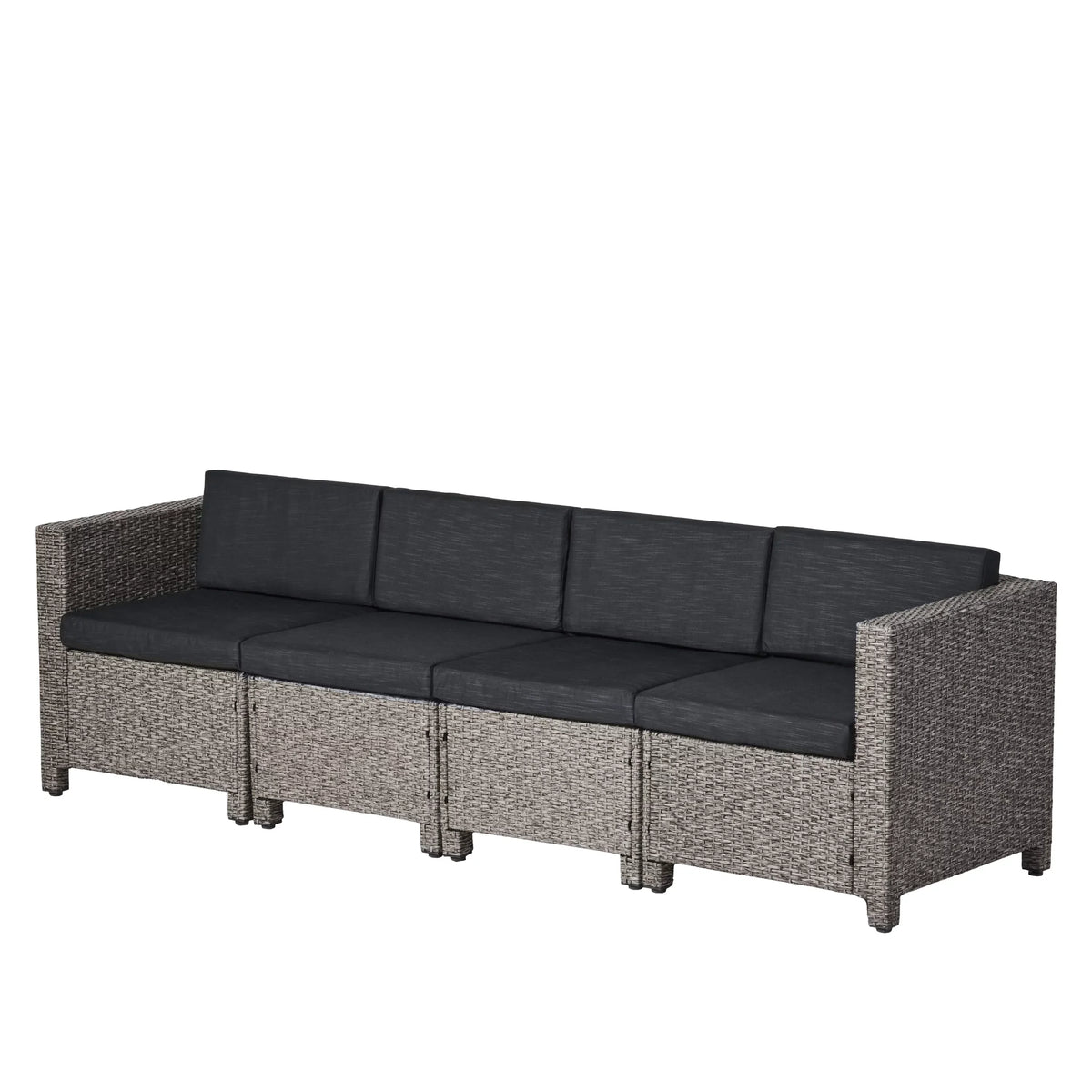 Sectional Black Gray Venice Cushions, Dark GDF Outdoor Wicker 4 Mixed Sofa and with Seater Studio