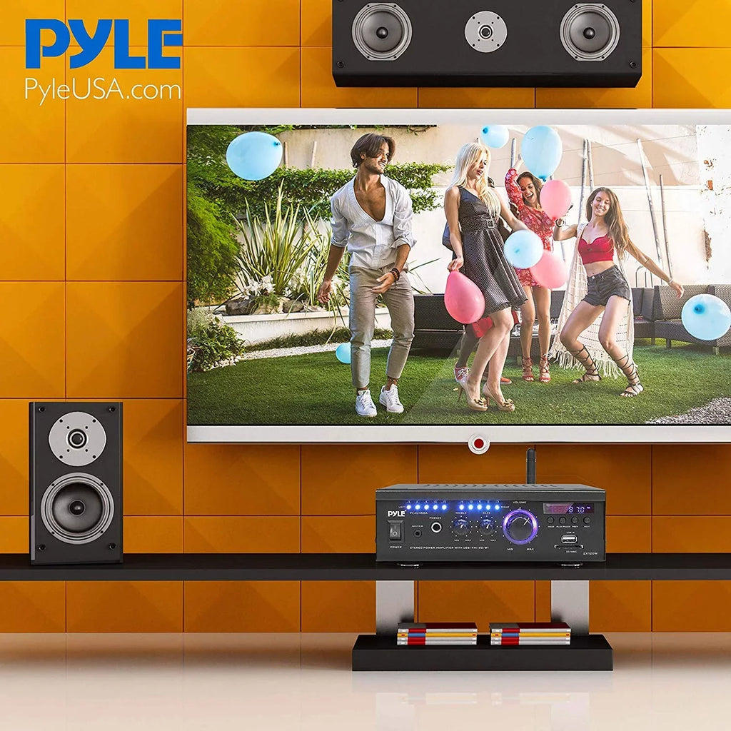 Display System w/ Home Audio Amplifier PCAU46BA Bluetooth LED Pyle Blue
