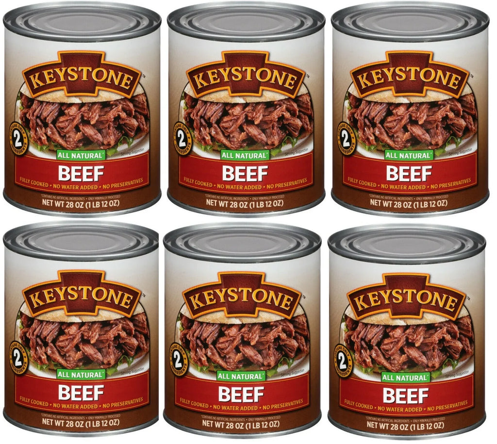 Life (12 Pack) Camping Natural Food All Long ✅ Canned Shelf 28 Emergency Keystone Ounce Meats ✅ Beef Cans