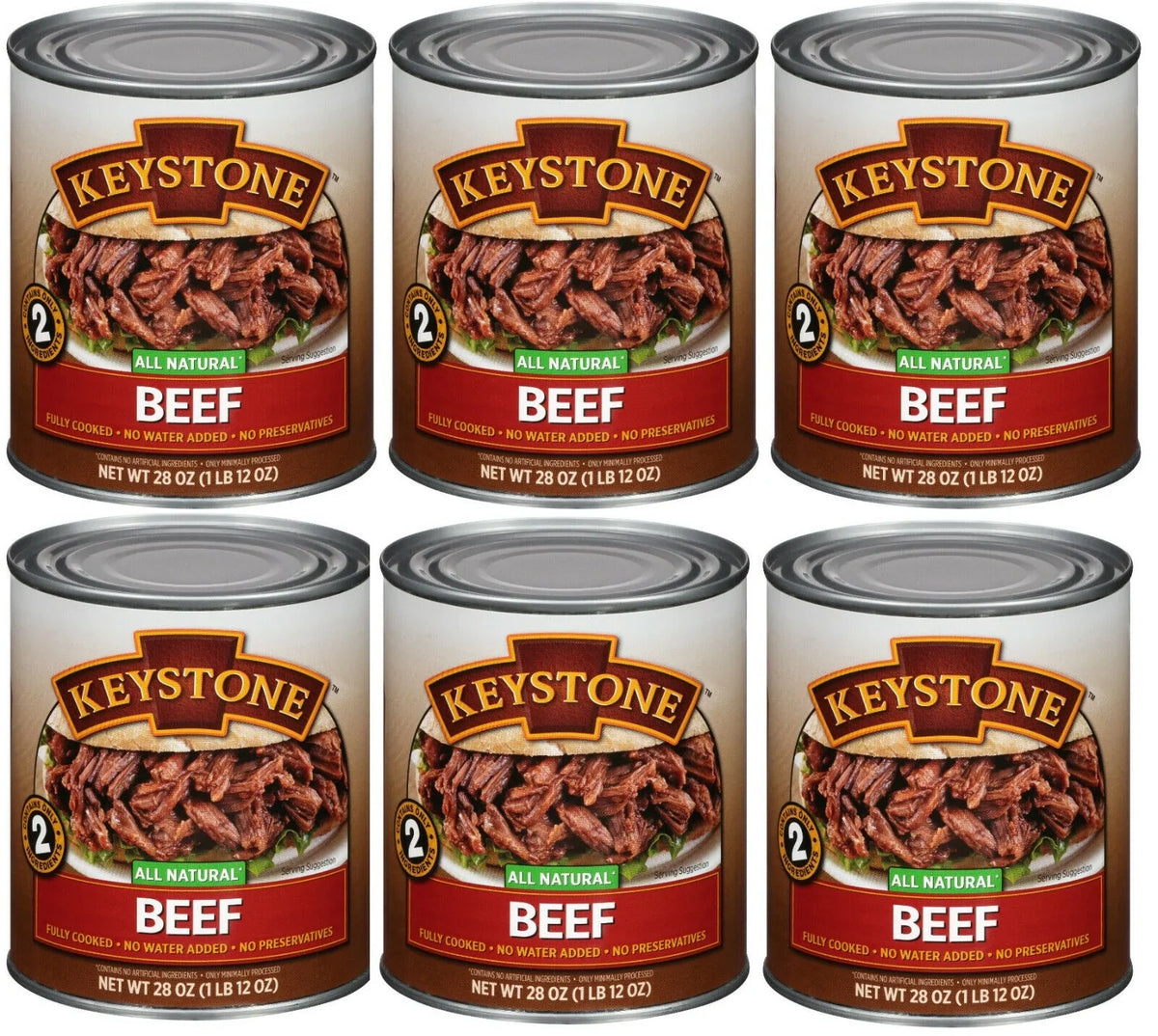 Life (12 Pack) Camping Natural Food All Long ✅ Canned Shelf 28 Emergency Keystone Ounce Meats ✅ Beef Cans