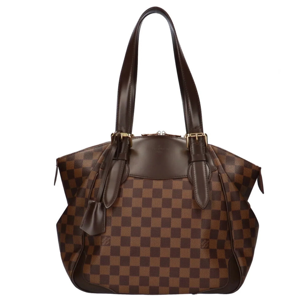 VUITTON Women's Brown Shoulder Damier Vuitton Bag Verona Used Canvas Louis Authenticated LOUIS MM