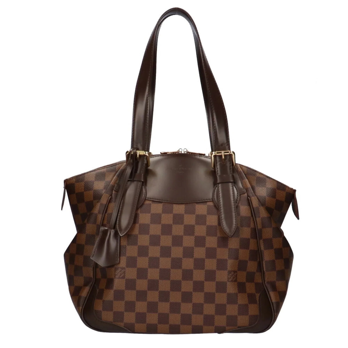 VUITTON Women's Brown Shoulder Damier Vuitton Bag Verona Used Canvas Louis Authenticated LOUIS MM