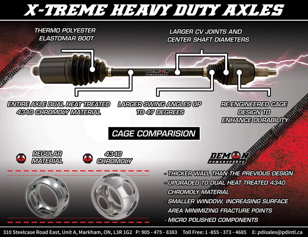 Spec, (2016 2019) General Long 2018 (Race 2017 Demon 5 Heavy Polaris 1000 - HCR) Duty Axle Xtreme Powersports [Front] inch for EPS Travel Series