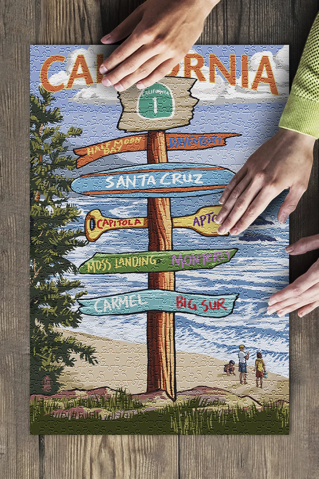 Destinations Family, Jigsaw Made Premium USA) inches, 500 Puzzle (19x27 and Cruz, for Sign Piece California, in Adults Santa