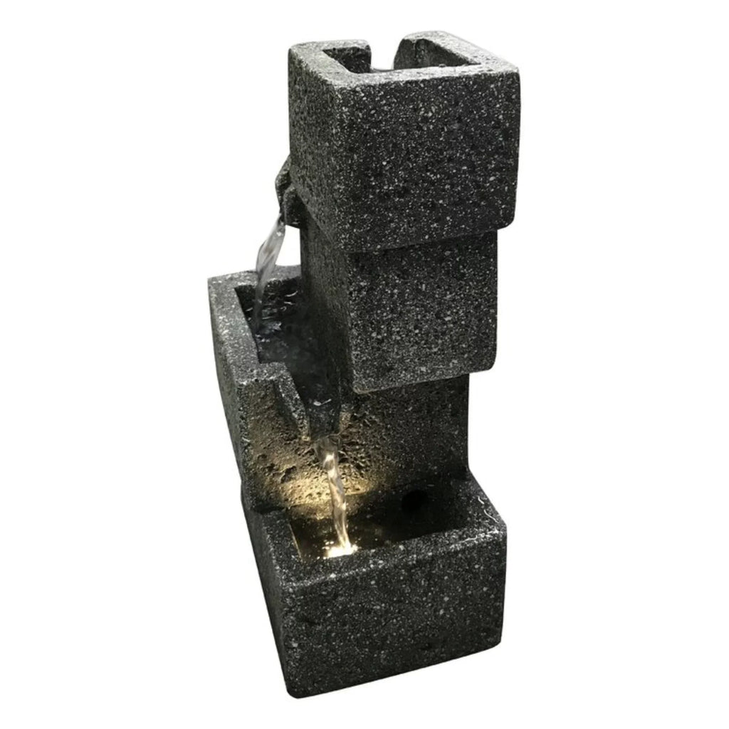 11" Lighted Water LED Gifts Fountain Concrete Tabletop Hi-Line Crates