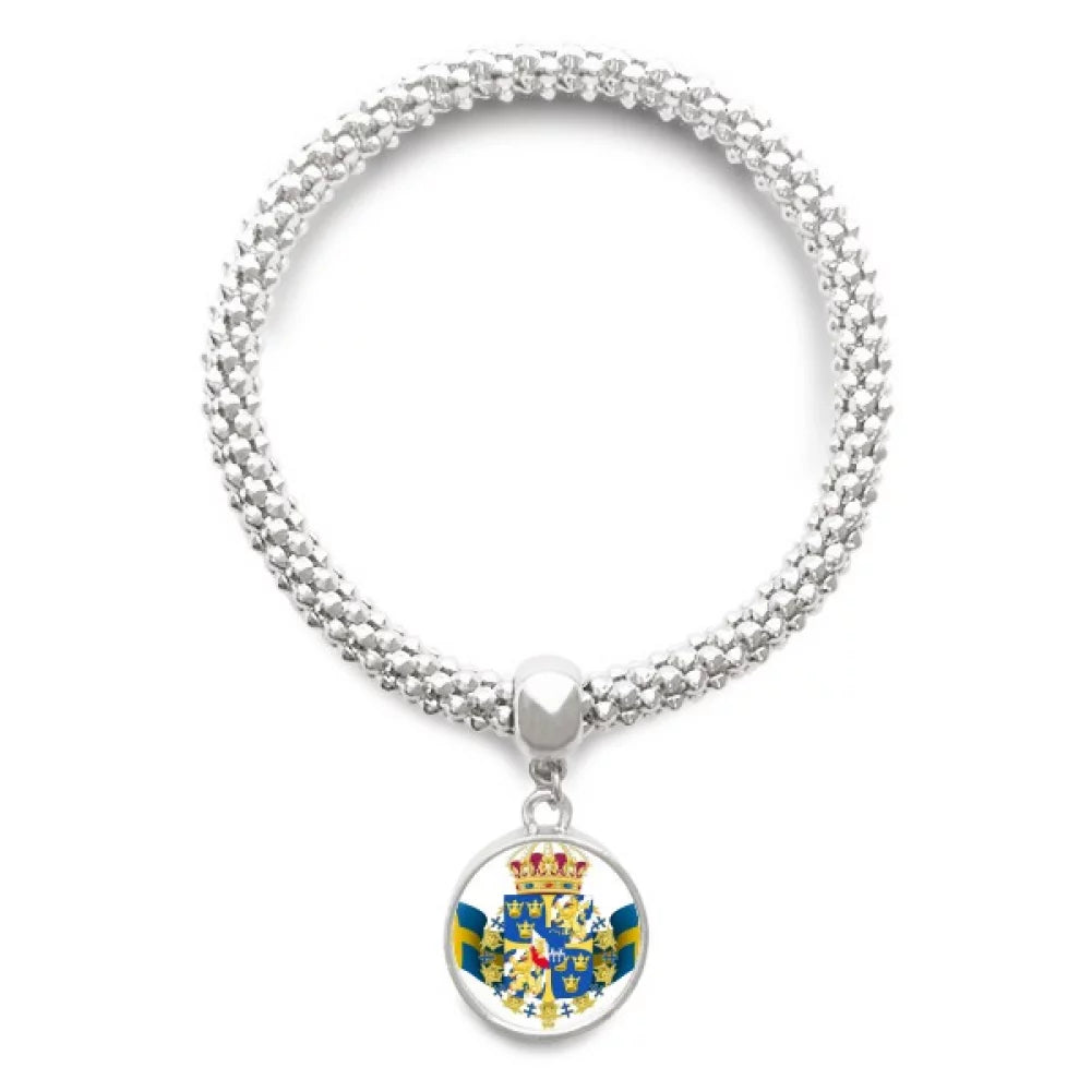 Symbol Pendant Bracelet Chain Jewelry Country Sliver Adjustable Sweden National Emblem Bangle