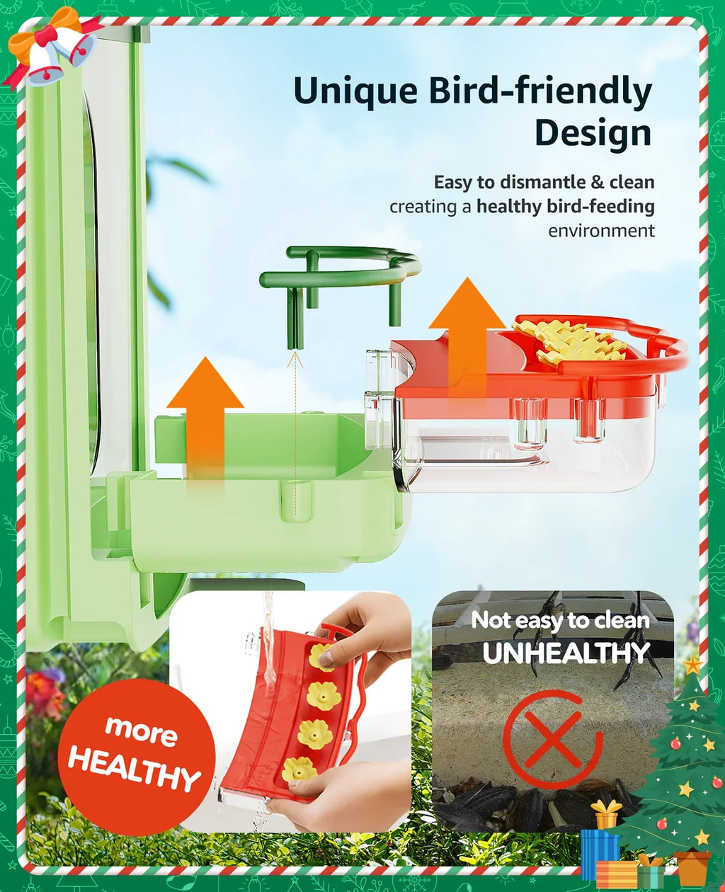 Anyone Ideal Bird Feeder Camera, in 2 HD of Capture Feeders Species, for with Gift Unique 1 Auto Camera, Birds 3MP with Camera with Hummingbird Bird Identify Close-Ups AI