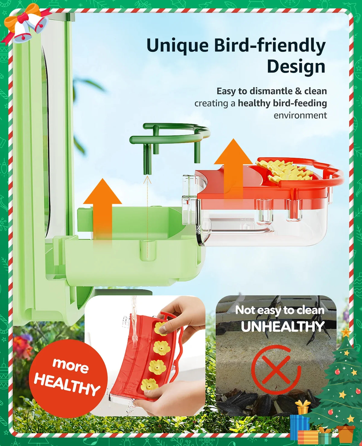 Anyone Ideal Bird Feeder Camera, in 2 HD of Capture Feeders Species, for with Gift Unique 1 Auto Camera, Birds 3MP with Camera with Hummingbird Bird Identify Close-Ups AI