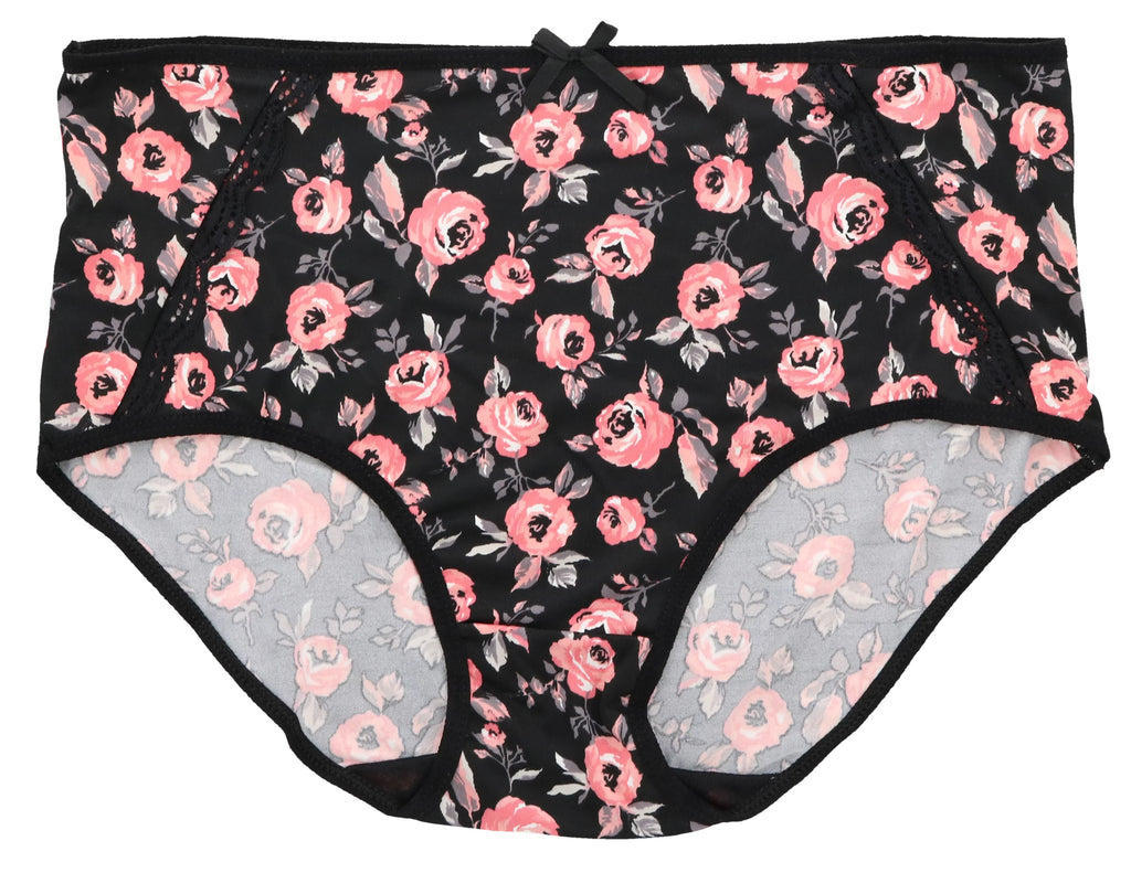 Panties Classic Hot Women's Florals) Black High Brief Size (X-Large, Sexy Delta Intimates Pink Rise Burke Plus (5Pr)