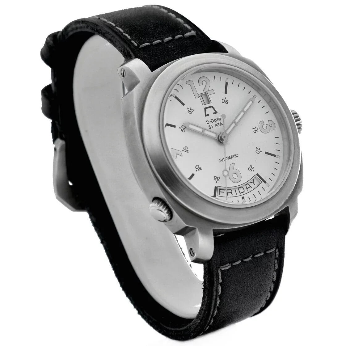 Automatic Leather 2006 Ivory 51ETA Date Men's D-Date Dial Anonimo 43mm Day Watch