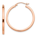 14kt and Adults Tube Princess Men and for Gold for Real Lightweight Rose Hoop Women Teens; Square Earrings;