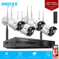 Drive, without Security 4Pcs 3.0MP System, Kits Hard Wireless 2K Dual Security Camera Surveillance Cameras WiFi Antennas Outdoor NVR