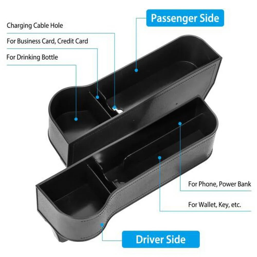 Cup Gap Organizer Box Car Holder Console Side Auto Seat Phone Storage Key 2Pcs