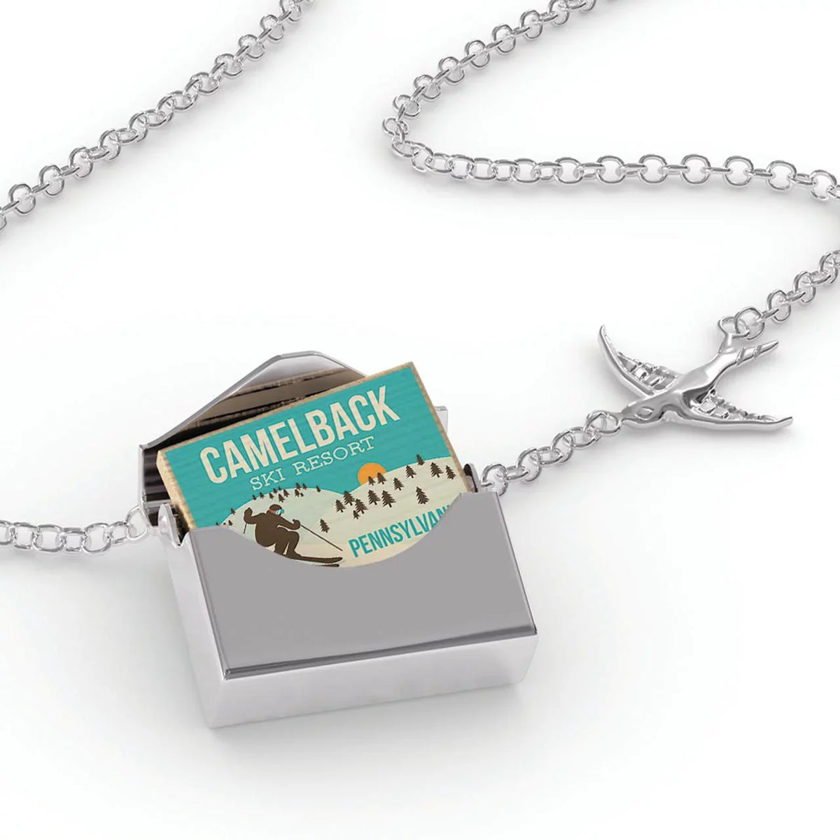 Resort in Resort Envelope silver Locket Pennsylvania Camelback Neonblond - Ski Ski a Necklace